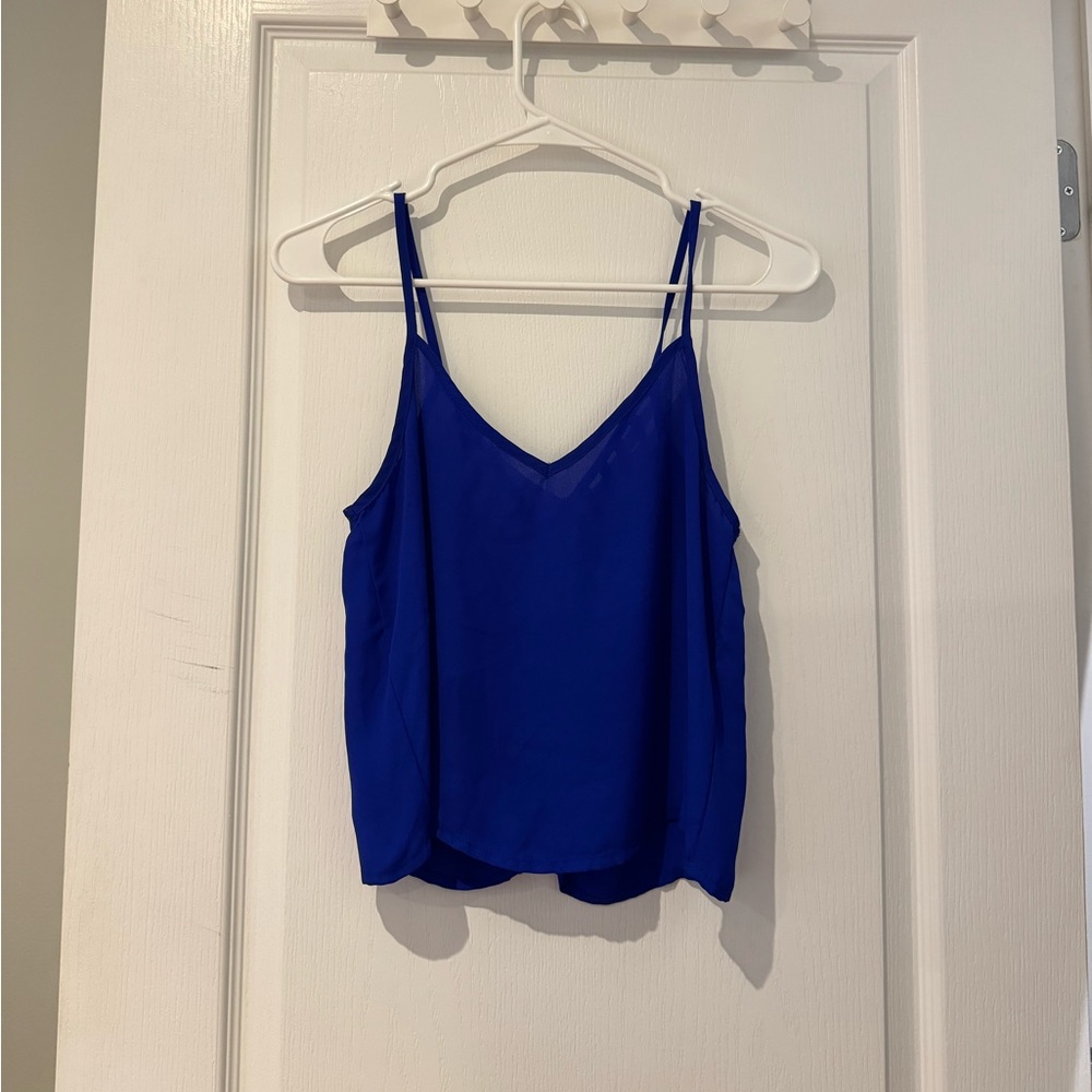 Blue Cami Tank w/ back cutouts